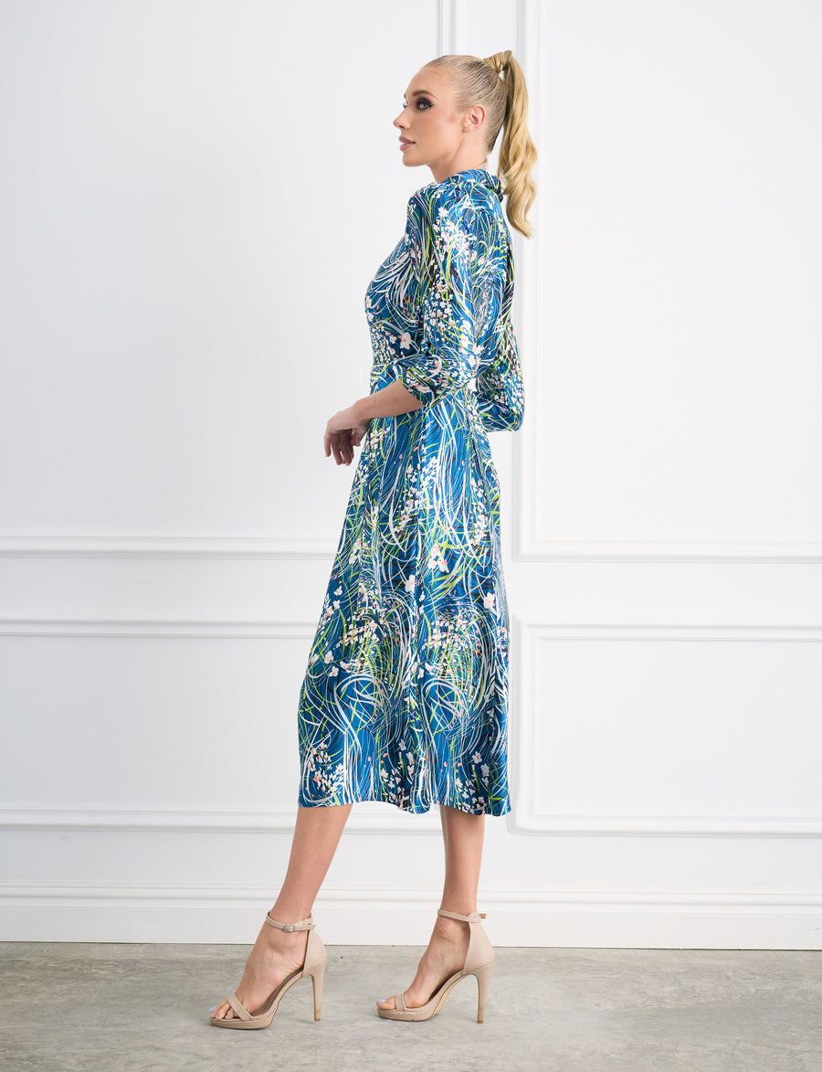 ORIGINAL SAMPLE Valentina 'Meadowland' Limited Edition Silk Midi Dress